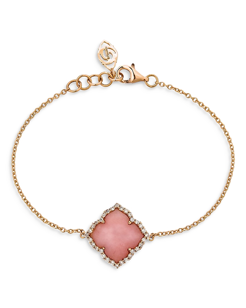 Piranesi 18k Rose Gold Capri Fiore Bracelet With Pink Opal And Diamonds In Pink