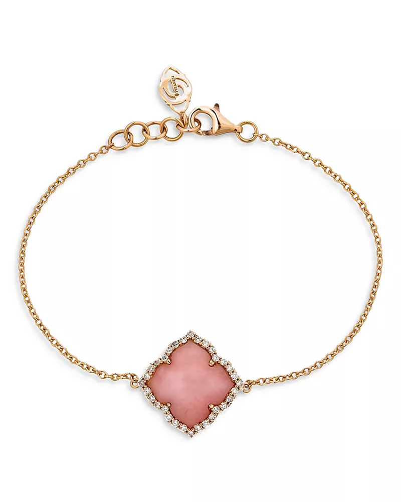 Piranesi 18K Rose Gold Capri Fiore Bracelet with Pink Opal and Diamonds