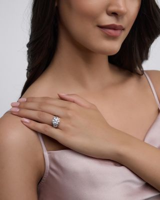 Certified Lab Grown Diamond Round & Fancy Cut Engagement Ring in 18K White Gold, 7.80 tcw