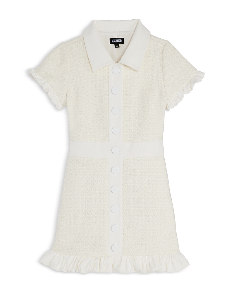 Shop Katiejnyc Girls' Cordelia Boucle Dress - Big Kid In Cream Boucle