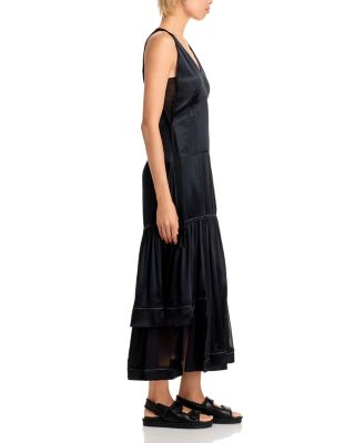 Liquid Satin Tiered Gown