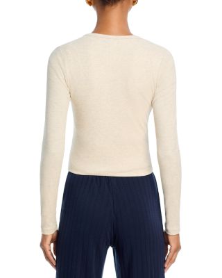 Kelly Ribbed Tee & Kelly Fine Rib Snap Front Cardigan