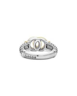 Two Tone Interlocking Diamond Ring, 0.11 tcw