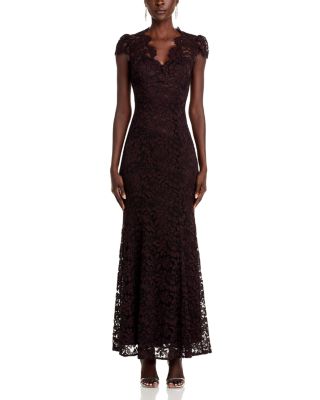 Scalloped-Edge Lace Gown