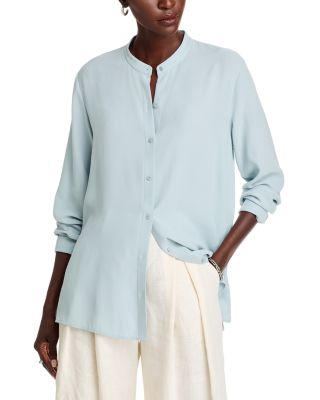 Eileen Fisher - Mandarin Collar Silk Shirt