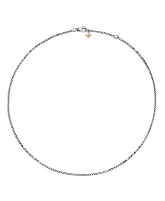 Box Chain Necklace with an Accent of 14K Gold 18", 1.7mm