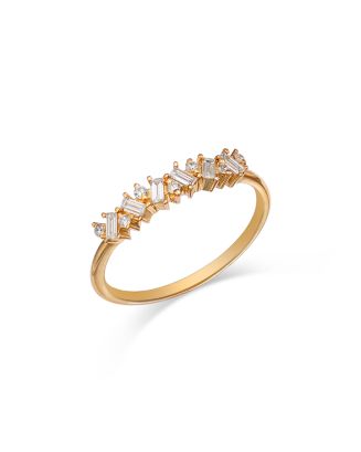 Moon & Meadow 14K Yellow Gold Lab Grown Diamond Round & Baguette Linear ...