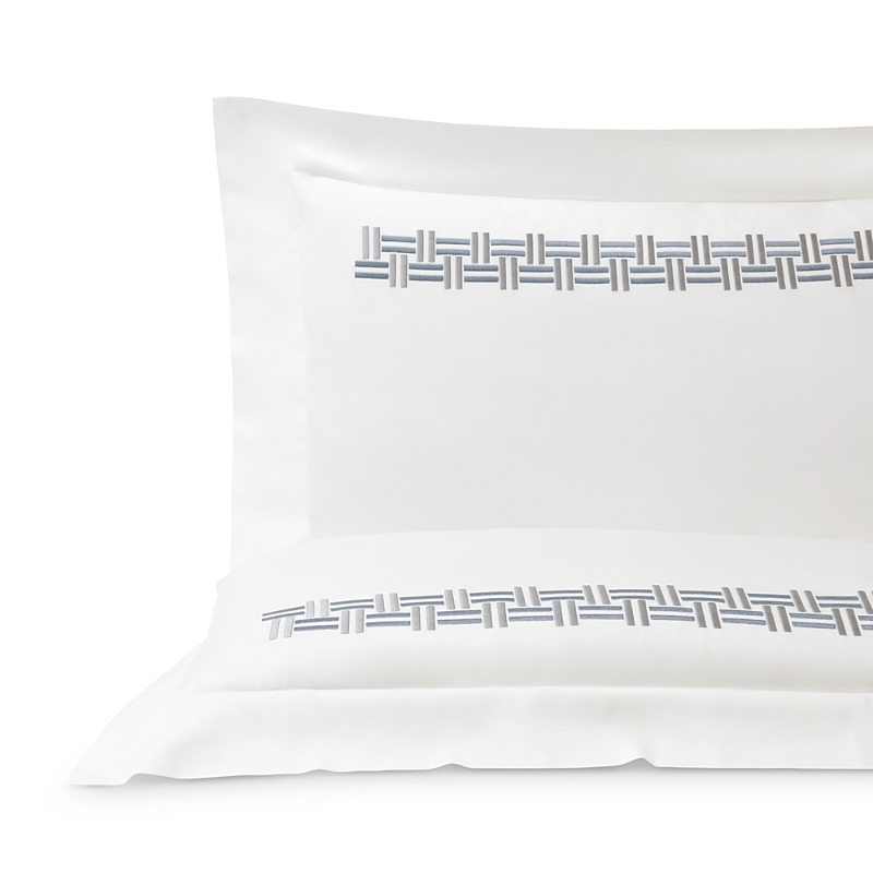 Frette Basketweave Embroidery Sham, Standard In White