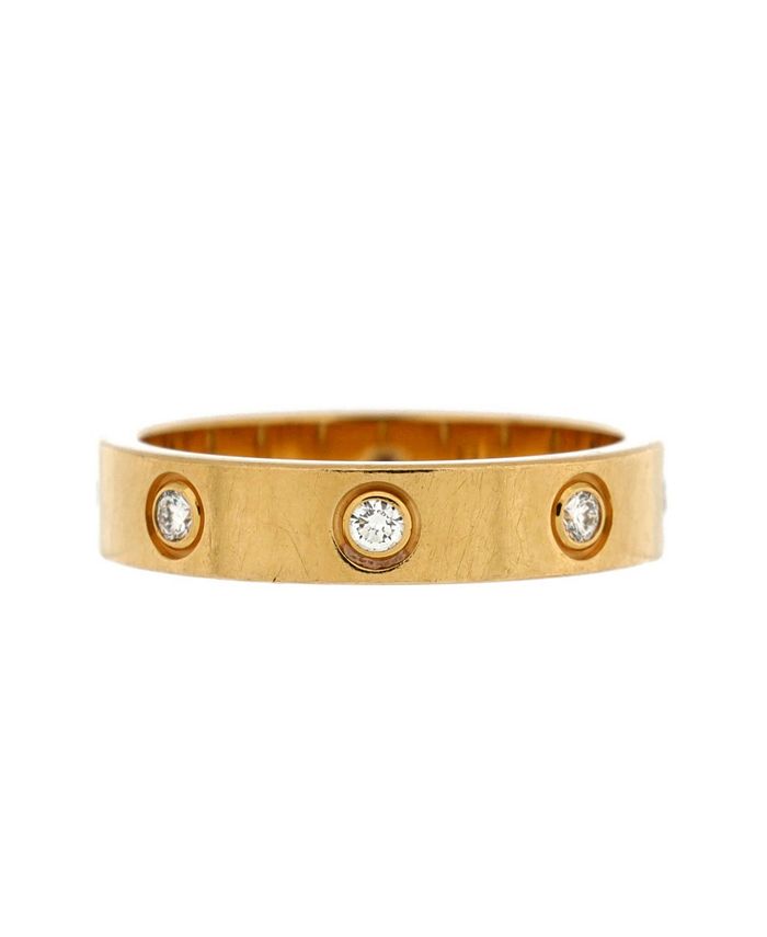 Pre Owned Cartier Love Wedding Band 8 Diamonds Ring 18K Gold with Diamonds Bloomingdale s