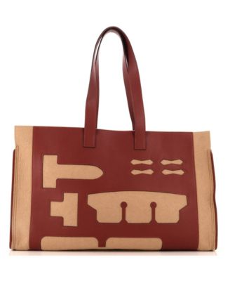 Pre-Owned HERMÈS - GM Petit H Skeleton Tote Leather with Felt