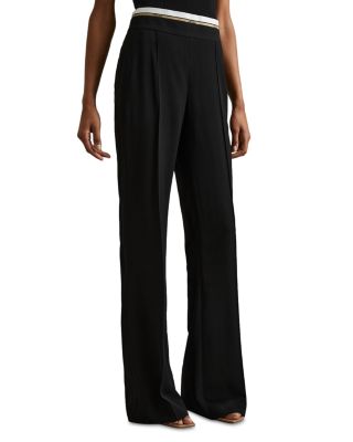 REISS - Petites Sian Logo Waistband Wide Leg Pants
