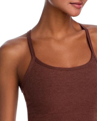 Spacedye Slim Racerback Cropped Tank in Bold Mocha Heather