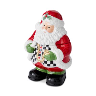 Christmas Tree Figural Black and White Santa Candy Jar