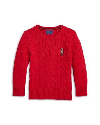 Ralph Lauren - Boys' Polo Bear Cable Knit Cotton Sweater - Little Kid