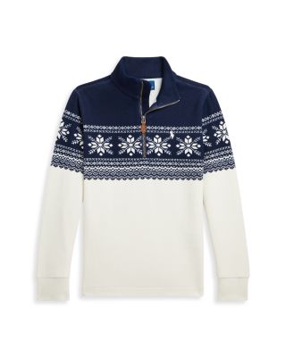 Ralph Lauren - Boys' Snowflake Double Knit Pullover - Little Kid, Big Kid