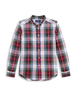 Ralph Lauren - Boys' Plaid Brushed Cotton Oxford Shirt - Little Kid, Big Kid