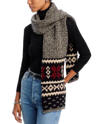 ★Polo Ralph Lauren★24FW Recycled Wool Scarf★ POLO RALPH LAUREN FRINGE-TRIM WOOL SCARF | Charcoal Women's