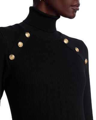 Button Trim Turtleneck Sweater - Exclusive