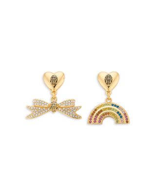 KURT GEIGER LONDON - Signature Eagle Rainbow Mismatch Drop Earrings