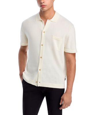 Hugo Boss Duno Short Sleeve Button Front Shirt Open White