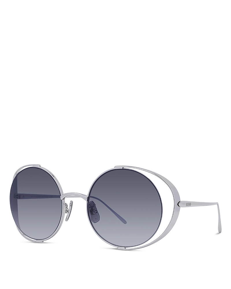 Loewe Signature 54mm Gradient Round Sunglasses In Silver