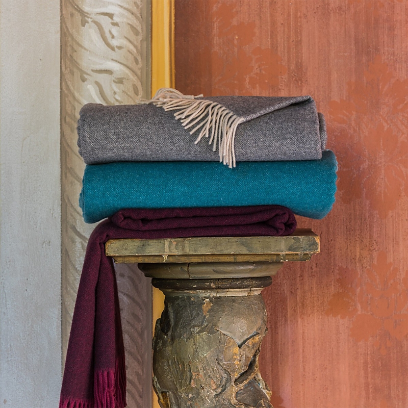 Yves Delorme Club Wool Throw In Multi