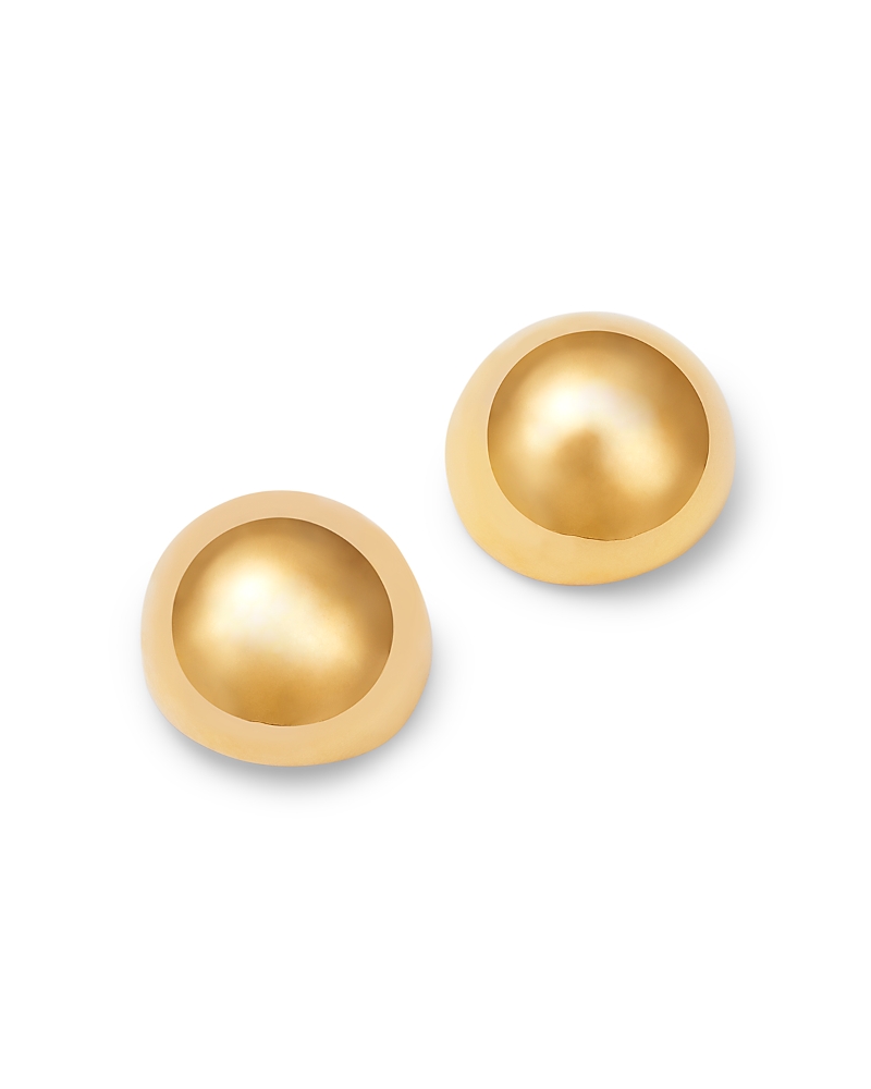 Bloomingdale's Fine Collection Bloomingdale's Polished Half Bead Electroform Stud Earrings In 14k Yellow Gold In Gold
