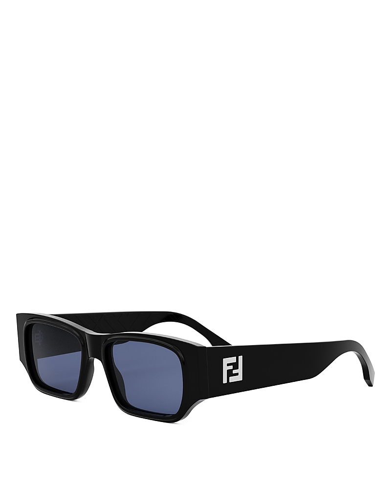 Fendi Ff Squared 54mm Rectangular Sunglasses In Black