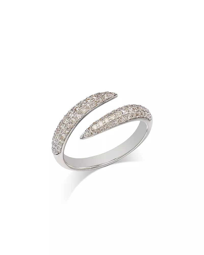 Bloomingdale's Diamond Pave Bypass Pinky Ring in 14K White Gold, 0.33 tcw