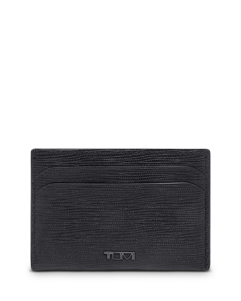 Tumi Nassau Slg Slim Leather Embossed Card Case In Black Embossed