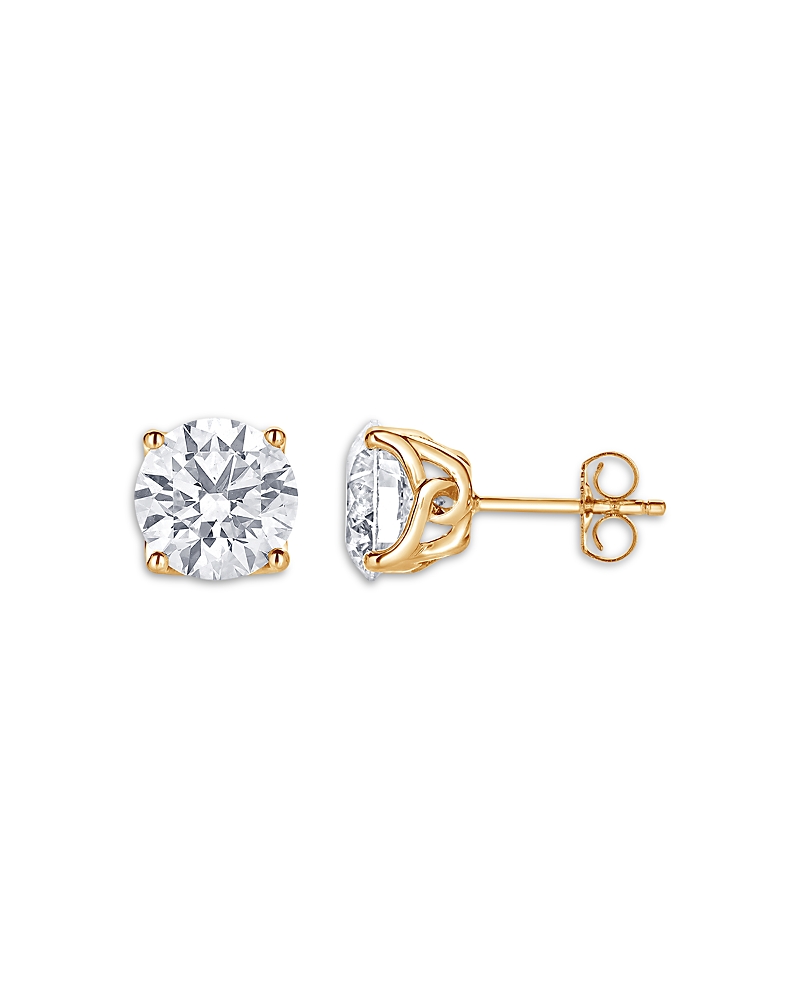 BLOOMINGDALE'S FINE COLLECTION CERTIFIED LAB GROWN DIAMOND TULIP SETTING STUD EARRINGS IN 18K YELLOW GOLD, 5.0 CT. T. W.