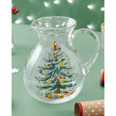 Christmas Tree Glass Pitcher