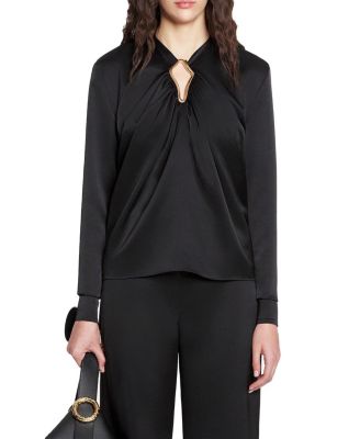 Lanvin Draped Top With Eyelet Detail