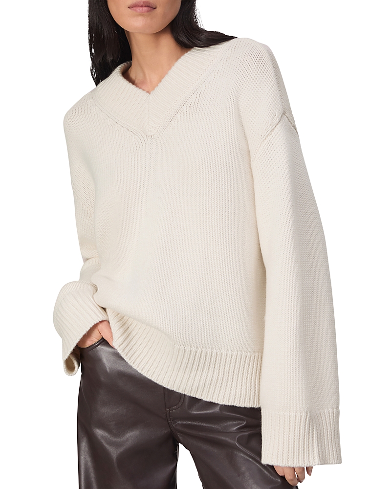 Rag & Bone Danica V Neck Pullover Ivory In Ivory