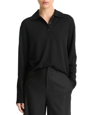 Vince - Wool Long Sleeve Polo Top