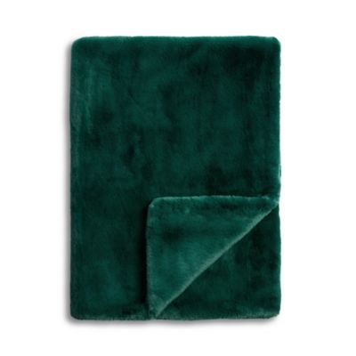 Aqua Double Sided Rex Rabbit Faux Fur Throw - Exclusive