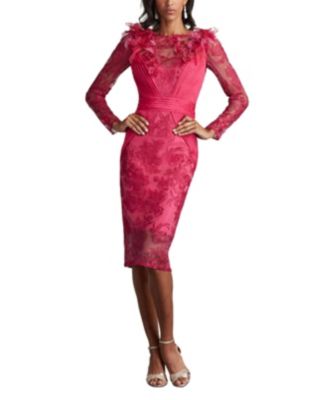 Tadashi Shoji Astera Floral Embellished Illusion Dress | Bloomingdale's