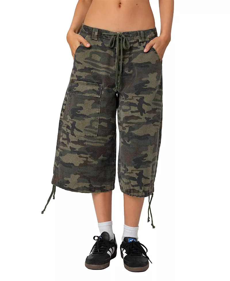Edikted Camo Cargo Bermuda Shorts