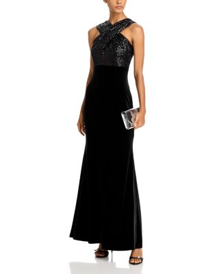 Sequined Velvet Mermaid Gown