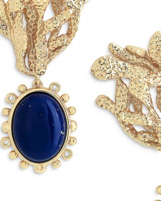 Lapis Oval Bead Drop Earrings