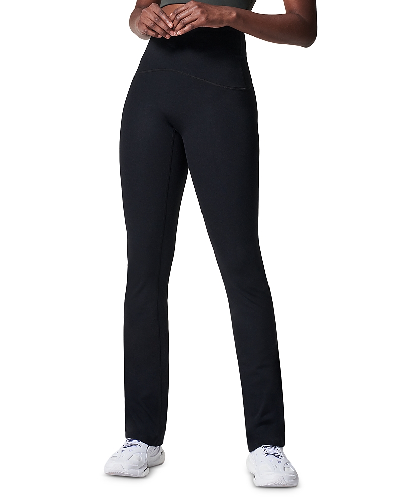 Spanx On The Go Slim Straight Ankle Pants In Very Black