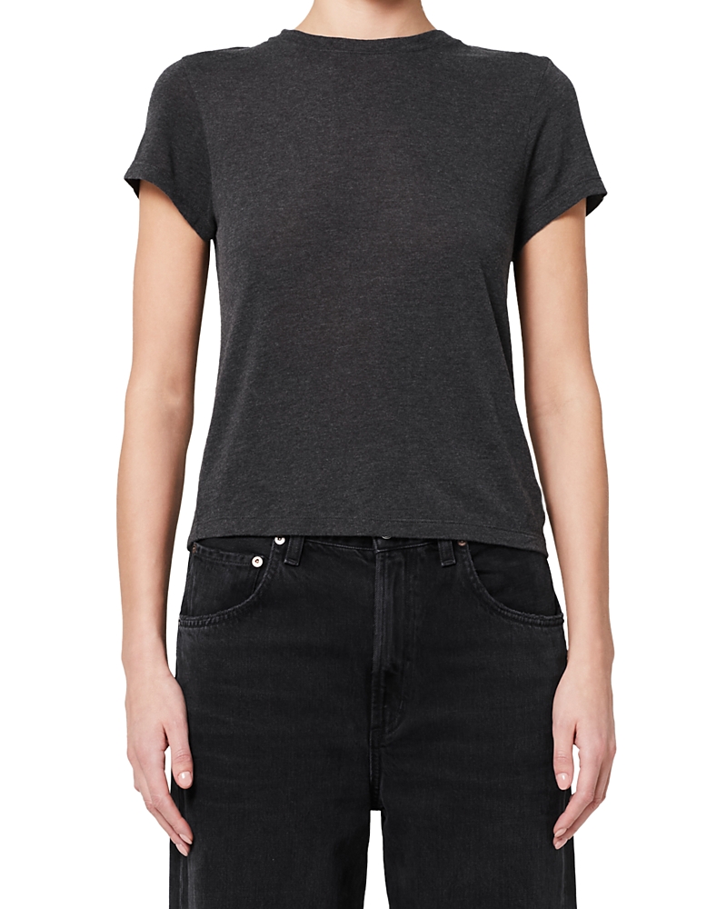 Agolde Adine Shrunken Tee In Charcoal Heather