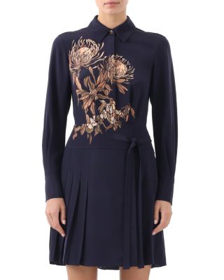 Jason Wu Collection - Silk Floral Printed Long Sleeve Dress