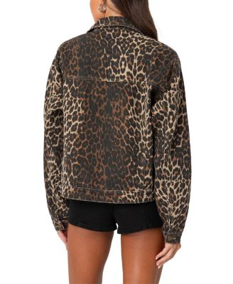 Leopard Print Denim Jacket
