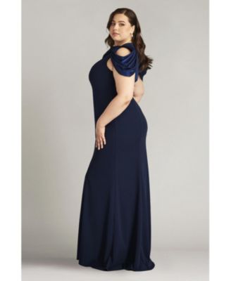 Plus Carlene Shoulder Drape Gown