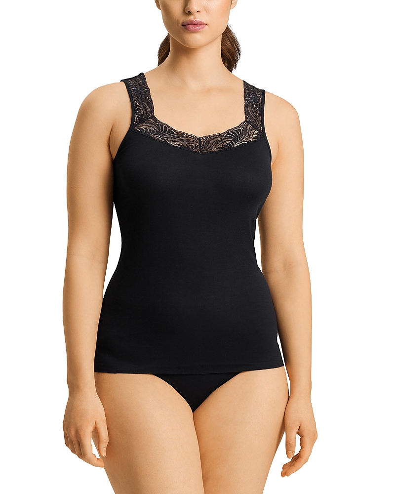 Shop Hanro Cotton Delight Tank In Black