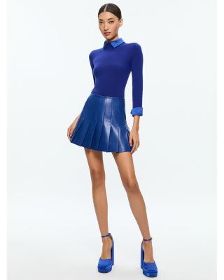 Alice and Olivia Carter Faux Leather Mini Skirt | Bloomingdale's