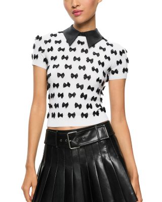 Alice and Olivia Ciara Wool Blend Crewneck Sweater