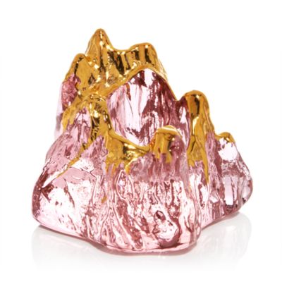 Kosta Boda - The Rock Votive in Pink/Gold - Exclusive