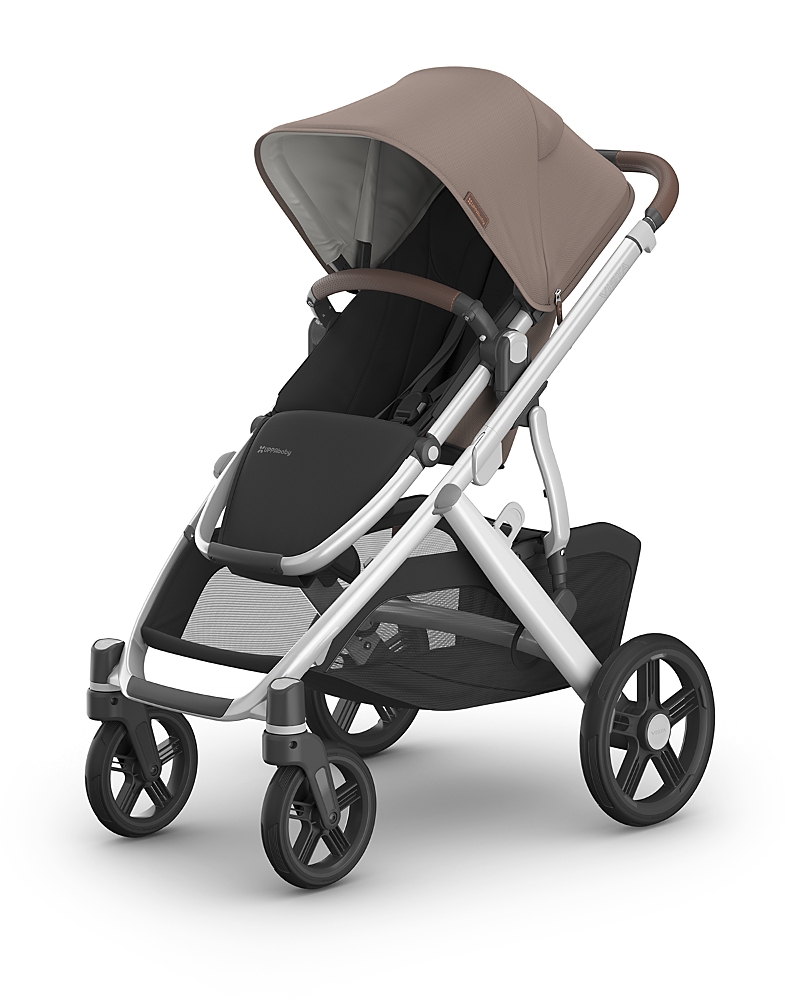Uppababy Vista V3 Stroller In Theo - Dark Taupe/silver Frame/chestnut